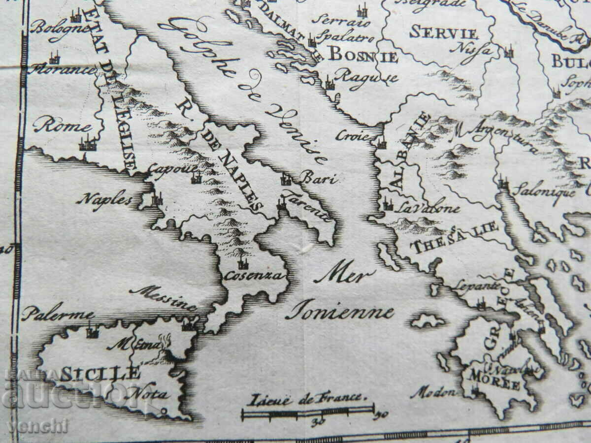 Delivery of 18th century - Map of Turkey in Europe - Bulgaria = original +