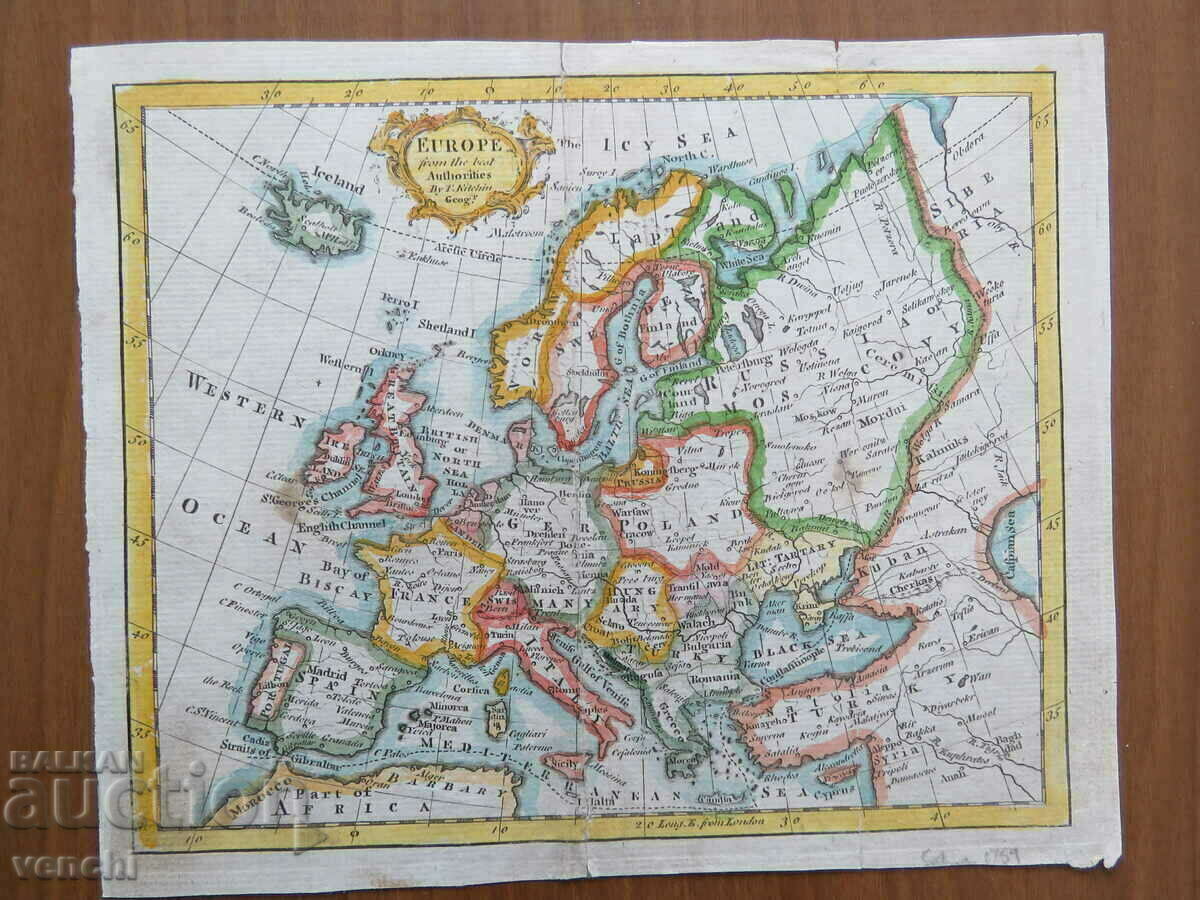 1759 - Harta Europei - Kitchin = original +