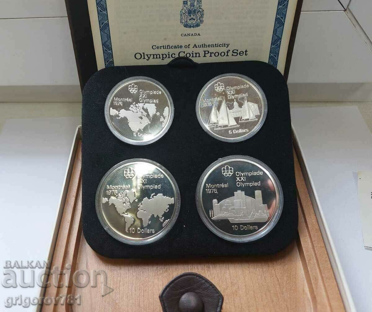 Σετ 2x 5 και 2x 10 Dollars Silver Olympics Canada 1976 #3