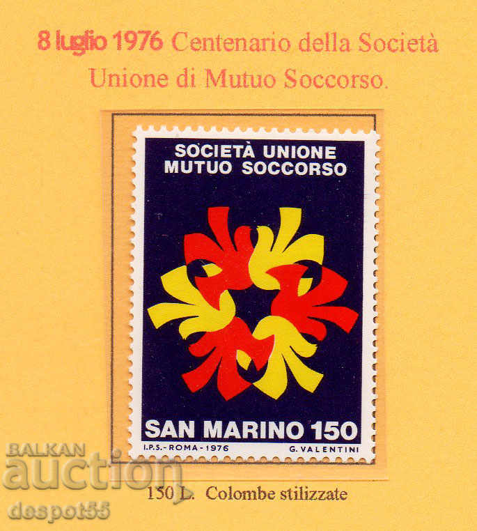 1976 San Marino. 100th Relief Companies (SOMS)