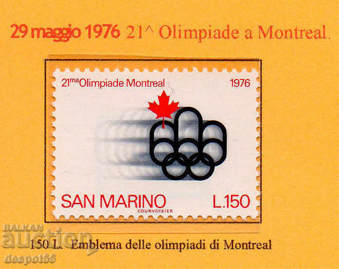 1976. Σαν Μαρίνο. Ολυμπιακοί Αγώνες, Μόντρεαλ - Καναδάς.