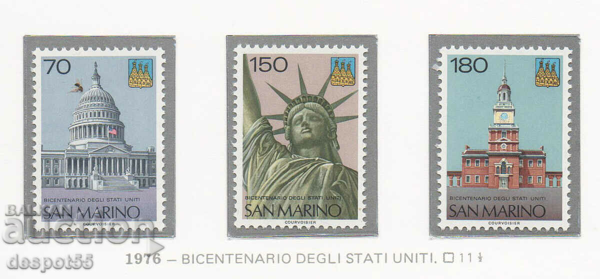 1976. San Marino. 200 de ani de independență a SUA.