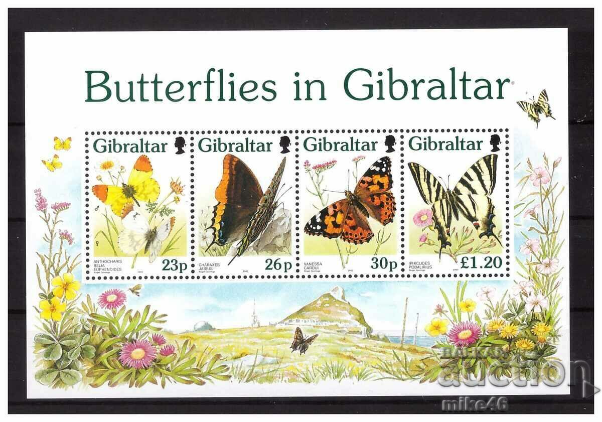 GIBRALTAR 1997 Butterflies clean block
