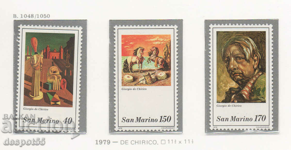1979. San Marino. 1st year since the death of Giorgio de Chirico
