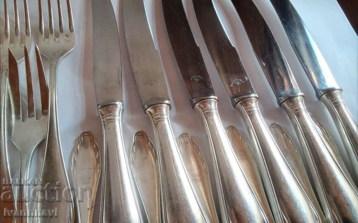 Silver plated unused cutlery set with price 200.00 BGN | € 102.26 Silver plated unused cutlery set with price 200.00 BGN | € 102.26