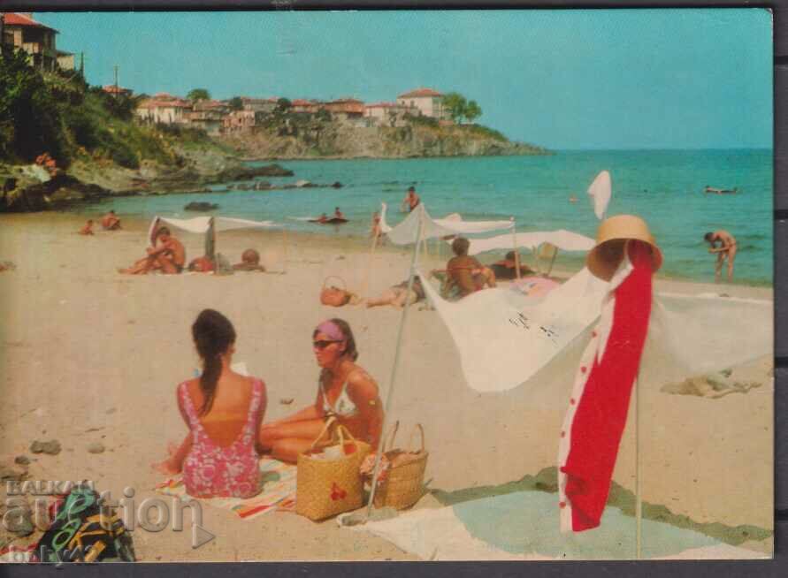 Sozopol - plaja, anii 1960, spate - inscripție