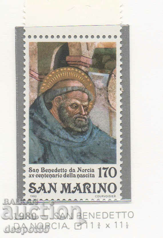 1980. San Marino. 1500 de la nașterea Sfântului Benedict.