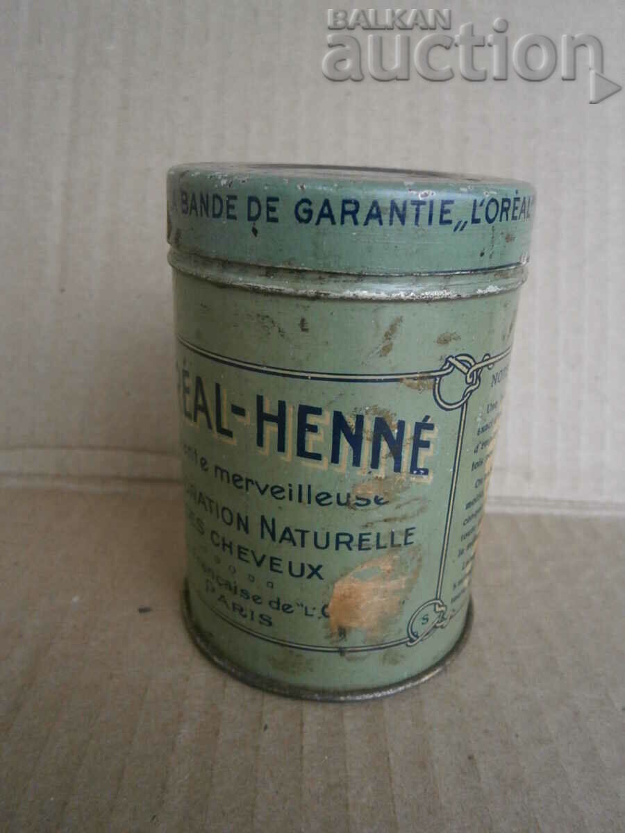 tin can LOREAL HENNE Paris old can box RRRRRRRRR with price 365.00 BGN | € 186.62 tin can LOREAL HENNE Paris old can box RRRRRRRRR with price 365.00 BGN | € 186.62