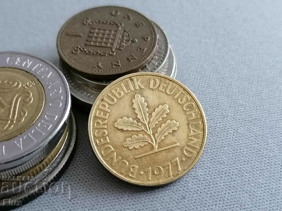 Coin - Germany - 10 pfennigs 1977; J series with price 0.75 BGN | € 0.38 Coin - Germany - 10 pfennigs 1977; J series with price 0.75 BGN | € 0.38