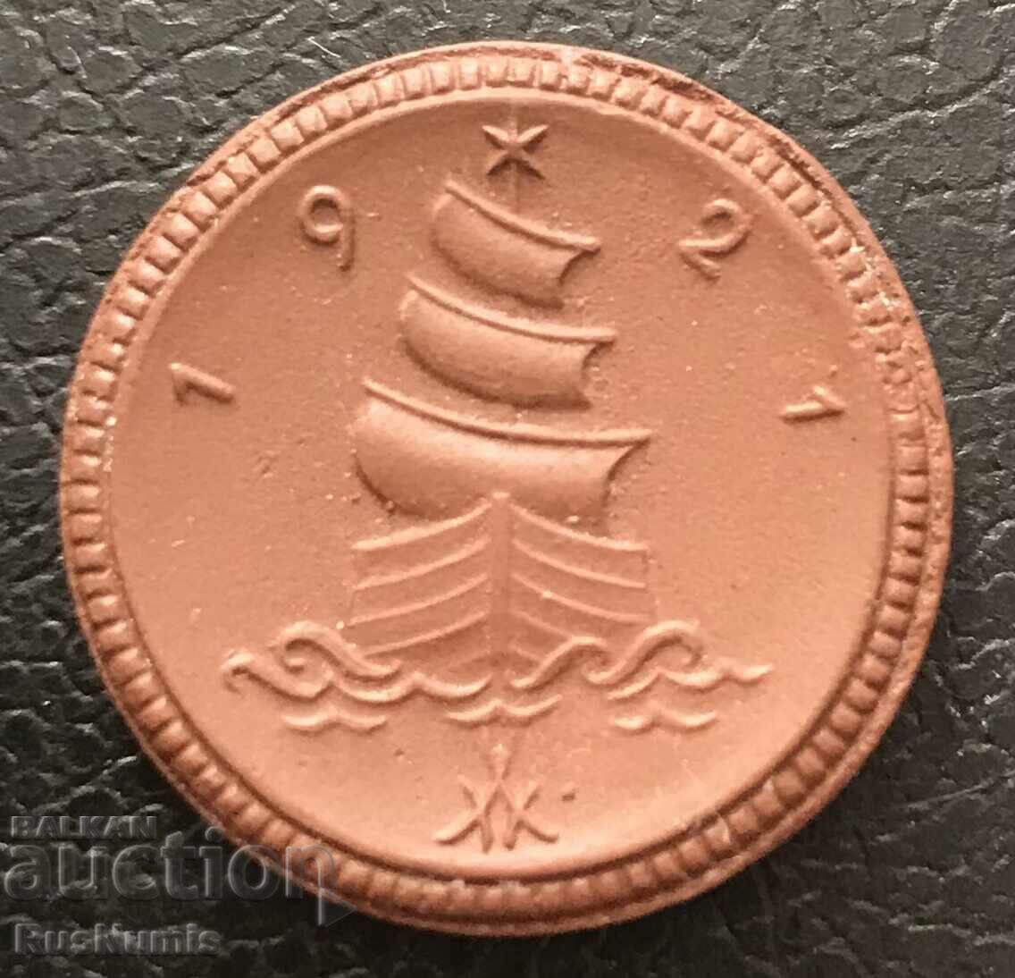 Auction Saxony. Sachsen. 1 mark(notgeld) 1921. Porcelain. Auction Saxony. Sachsen. 1 mark(notgeld) 1921. Porcelain.