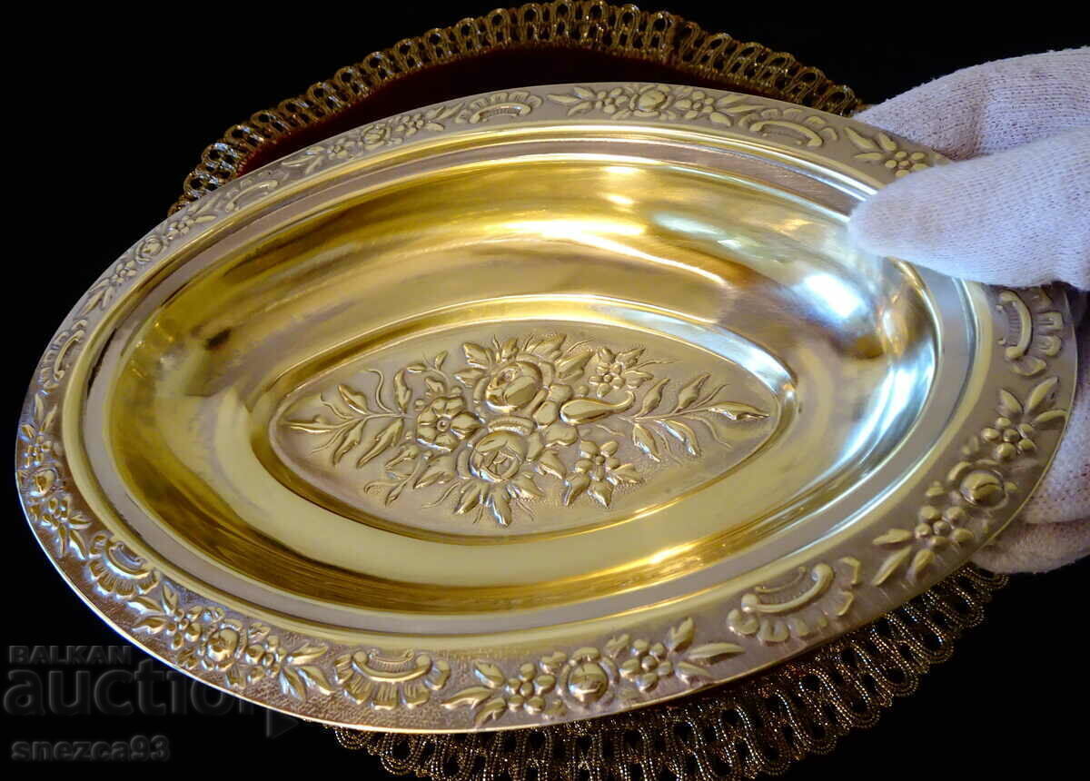 Bronze serving dish with lid, roses, baroque - 5 Bronze serving dish with lid, roses, baroque - 5