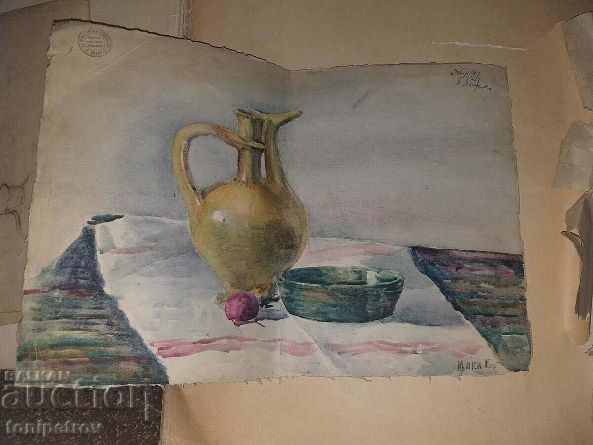 Drawings by the author, a student of the Art Academy