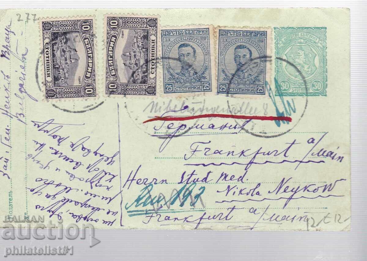 Poștă CARD T ZN Secolul 30 1921 SUPLIMENTAR! ÎN GERMANIA 277