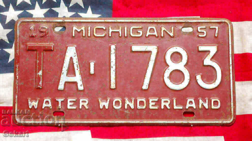 Американски регистрационен номер Табела MICHIGAN 1957