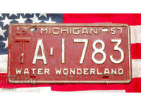 US License Plate MICHIGAN 1957