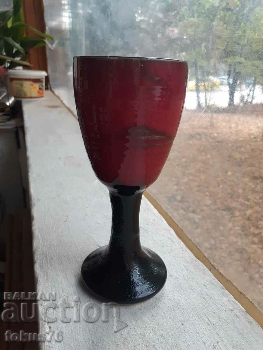 Auction Glazed German ceramic wine goblet Auction Glazed German ceramic wine goblet