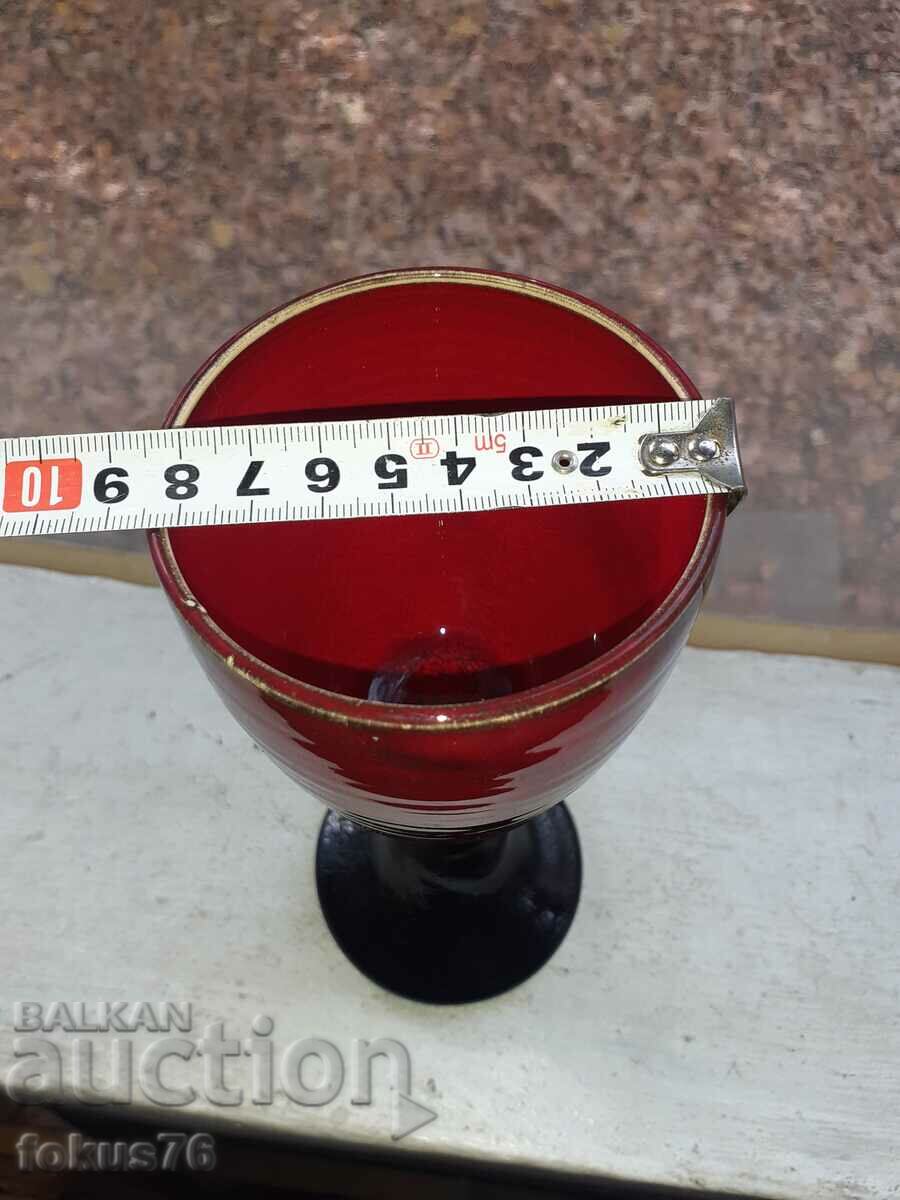 Glazed German ceramic wine goblet - 6 Glazed German ceramic wine goblet - 6