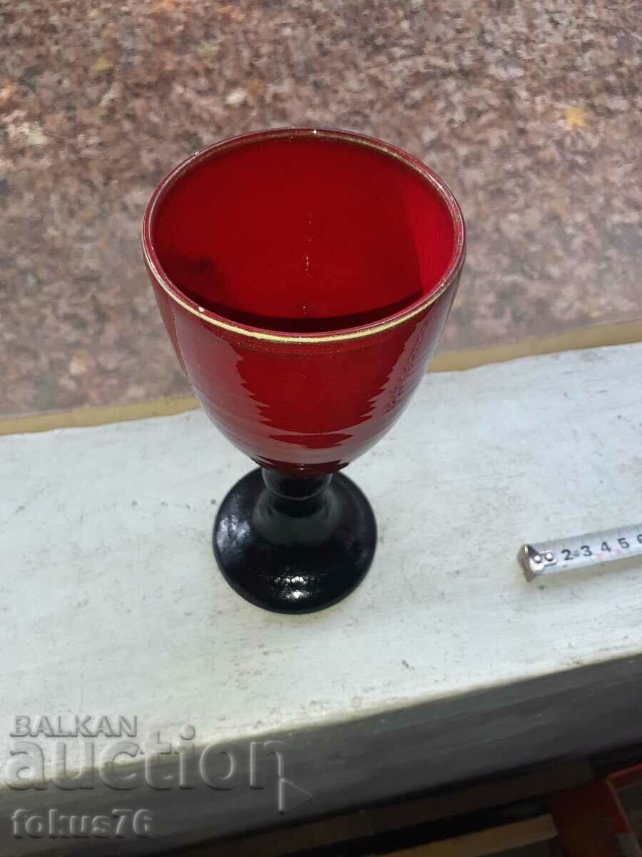 Auction Goblet Wine Glass Glazed German Ceramic Amazing Auction Goblet Wine Glass Glazed German Ceramic Amazing