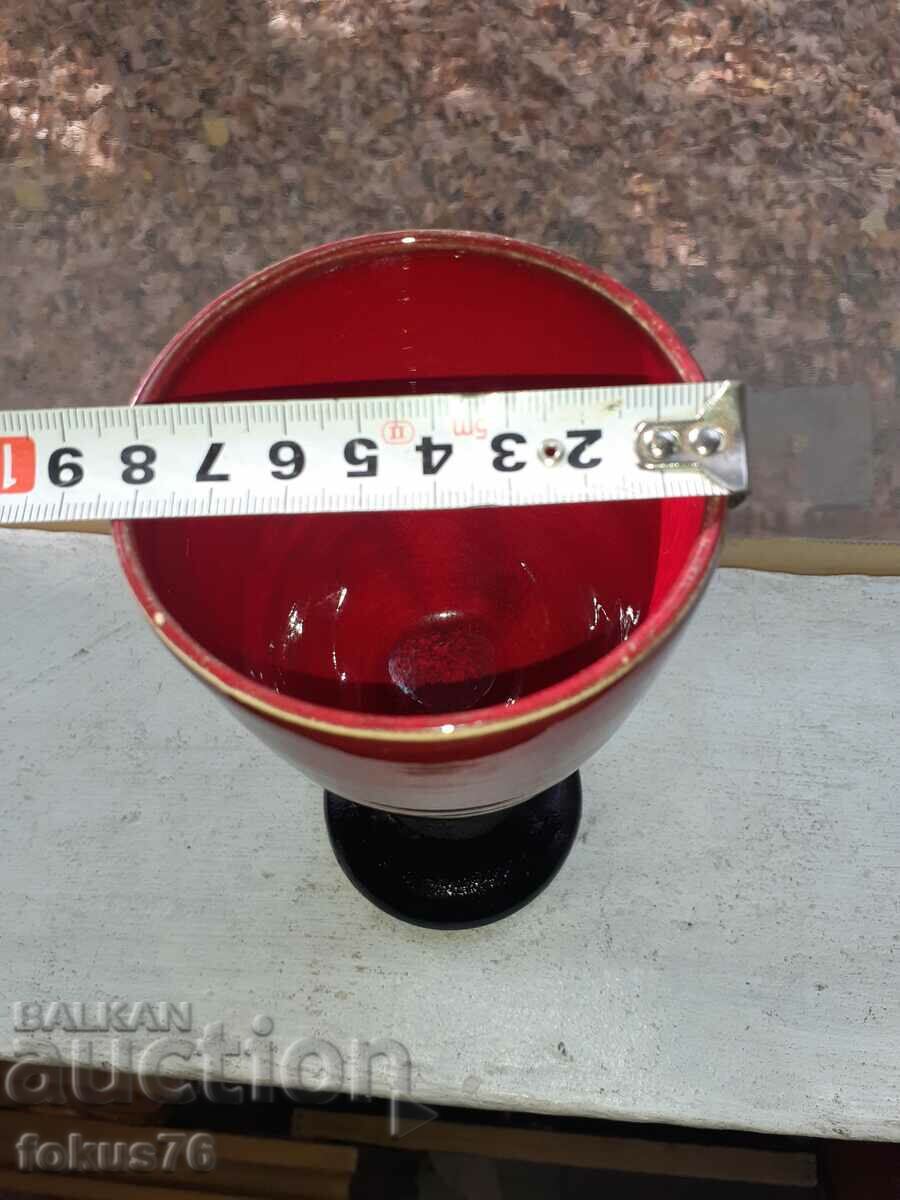 Goblet Wine Glass Glazed German Ceramic Amazing - 6 Goblet Wine Glass Glazed German Ceramic Amazing - 6