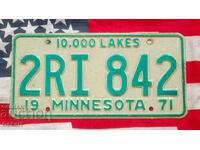 US License Plate MINNESOTA 1971