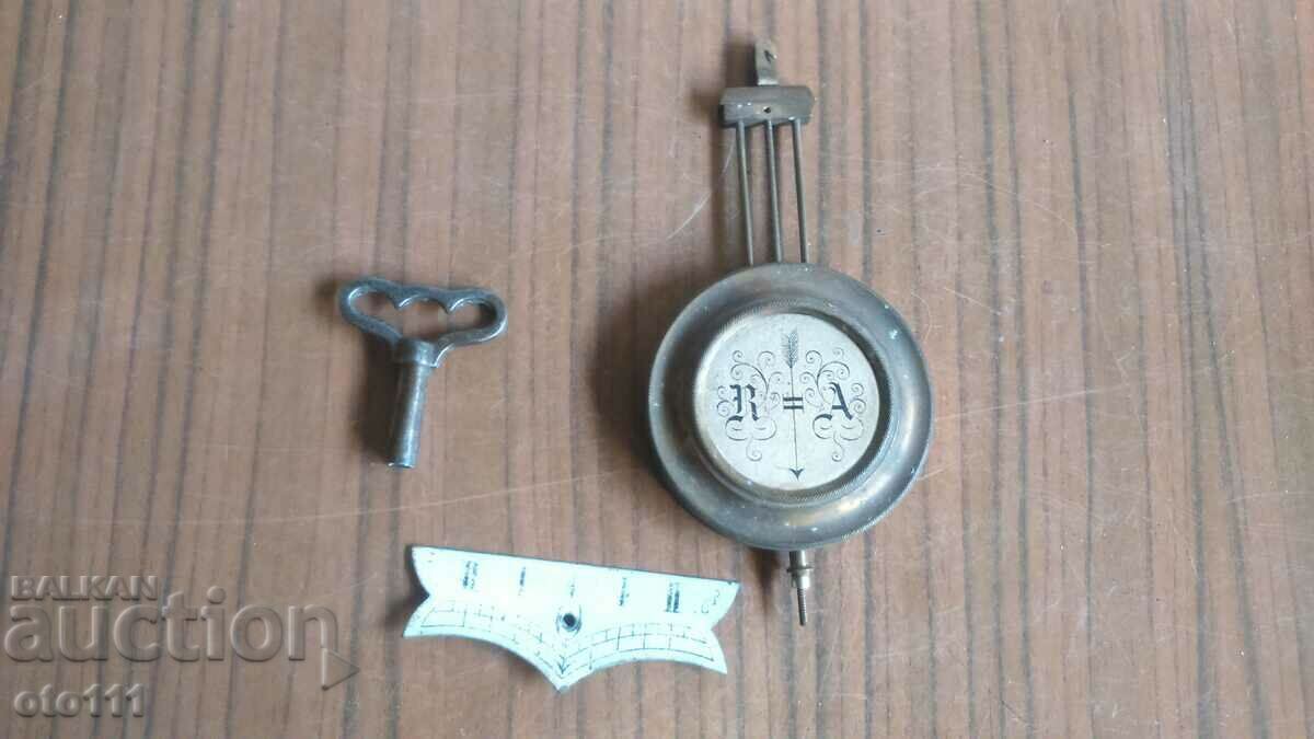 PENDULUM SIGN AND KEY FOR JUNGHANS WALL CLOCK