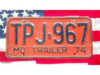 US License Plate MISSOURI 1974