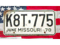 US License Plate MISSOURI 1970