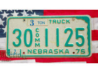 US License Plate NEBRASKA 1976
