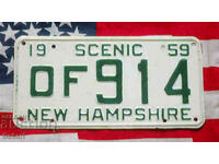 US License Plate NEW HAMPSHIRE 1959