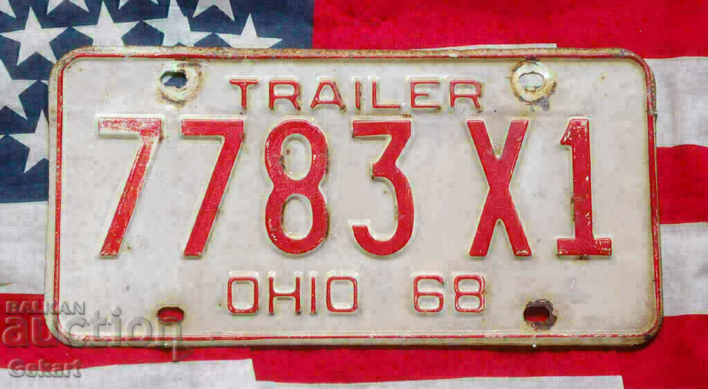 Американски регистрационен номер Табела OHIO 1968