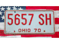 US License Plate OHIO 1970