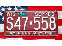 US License Plate WISCONSIN 1965