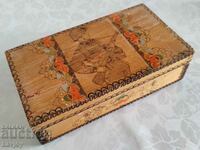 Pyrographed wooden box BNA