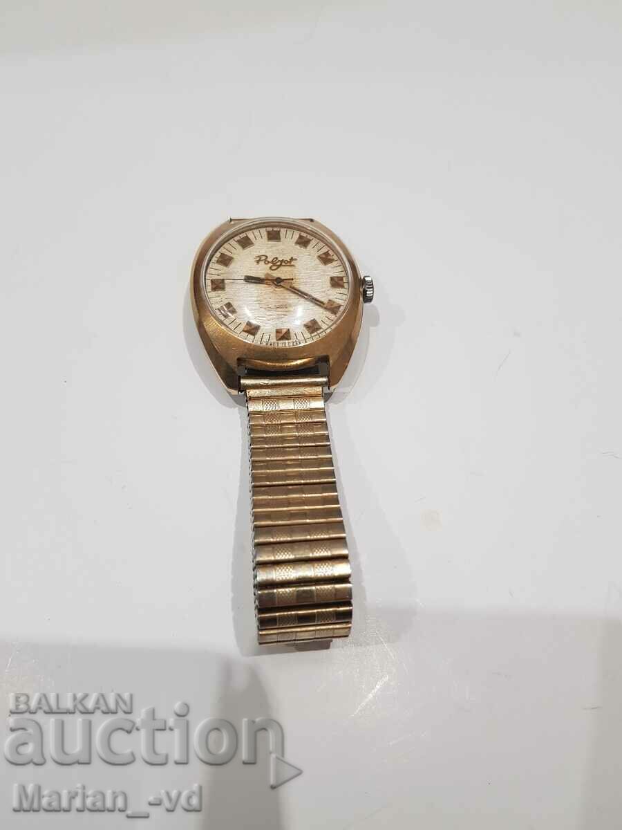 gold-plated mechanical flight watch