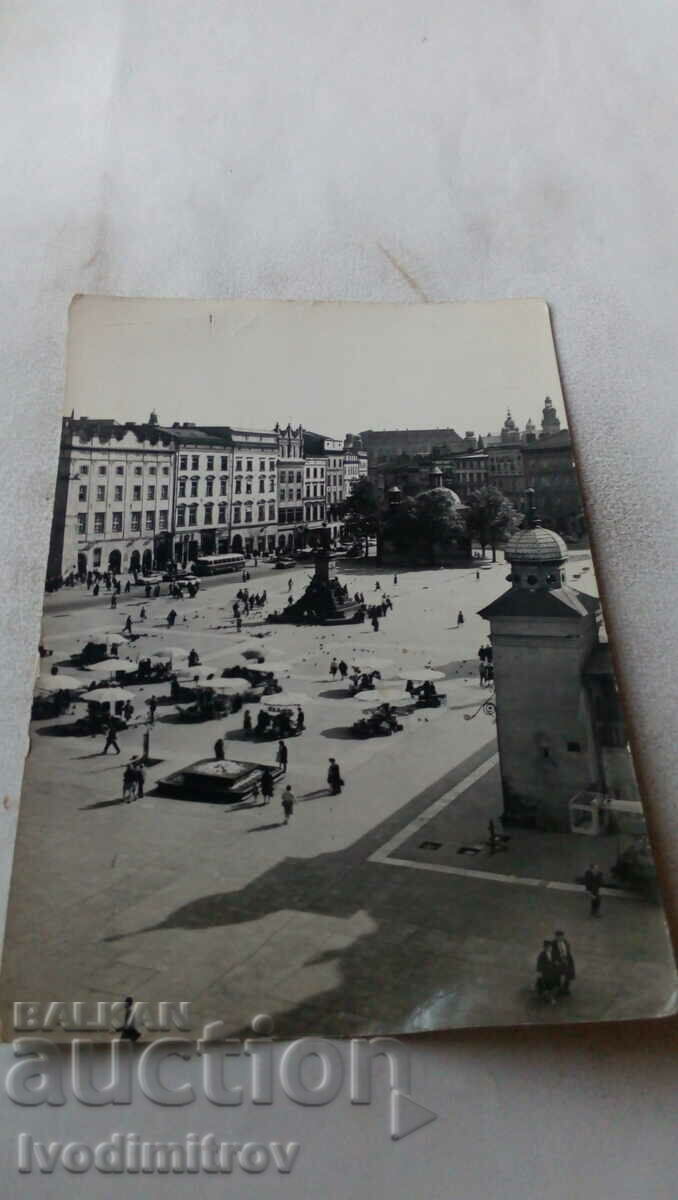 Carte poștală Cracovia Fragment Rynku 1968