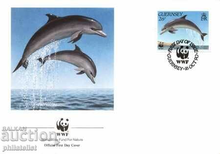 Auction  Guernsey 1990 4 Piece FDC Complete Series - WWF