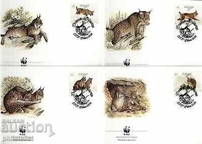 Portugal 1988 - 4 pcs. FDC Complete Series - WWF - Animals