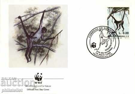 Delivery of Honduras - 4 pieces FDC Complete series - WWF - Monkeys Delivery of Honduras - 4 pieces FDC Complete series - WWF - Monkeys