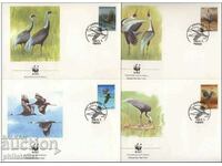 Coreea 1988 - 4 piese Seria completa FDC - Fauna WWF
