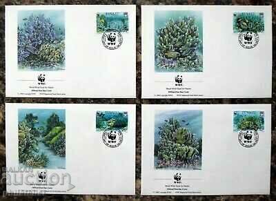 Tuvalu 1992 - 4 pieces FDC Complete Series - WWF
