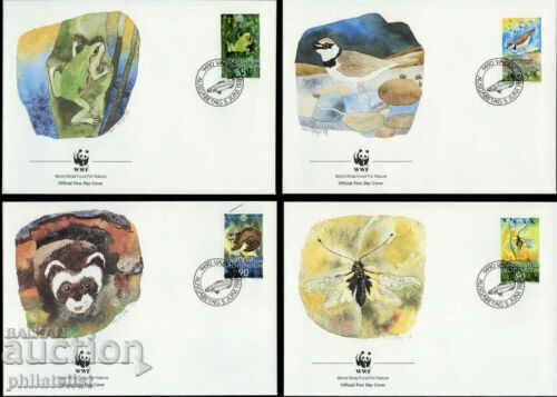 Лихтенщайн 1989 - 4 броя FDC Комплектна серия - WWF -Животни