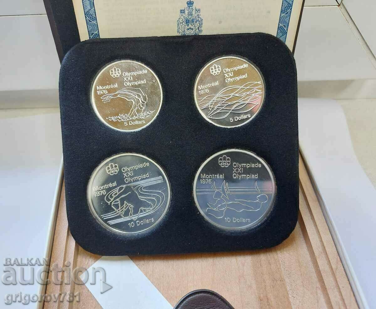 Σετ 2x 5 και 2x 10 Dollars Silver Olympics Canada 1976 #4