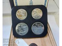 Set of 2x 5 and 2x 10 Dollars Silver Canada Olympics 1976 #4