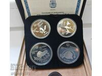 Set of 2x 5 and 2x 10 Dollars Silver Canada Olympics 1976 #6