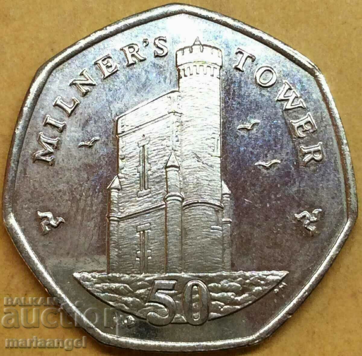 ISLE OF MAN 50p 2007 Milners Castle Elizabeth II PROOF