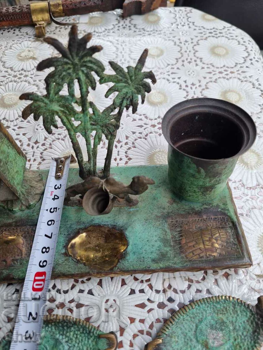 Old bronze desk inkstand with price 85.00 BGN | € 43.46