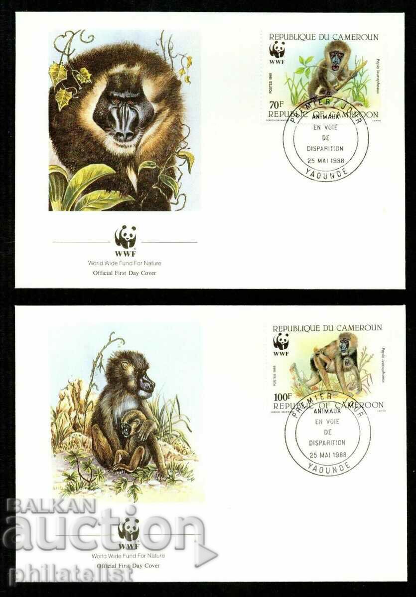 Камерун 1988 -  4 броя FDC Комплектна серия - WWF