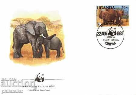 Auction Uganda 1983 - 4 issues FDC Complete Series - WWF Auction Uganda 1983 - 4 issues FDC Complete Series - WWF