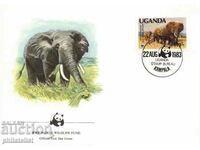 Уганда 1983 - 4 броя FDC Комплектна серия - WWF