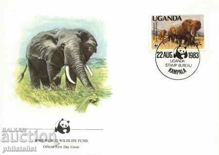 Уганда 1983 - 4 броя FDC Комплектна серия - WWF